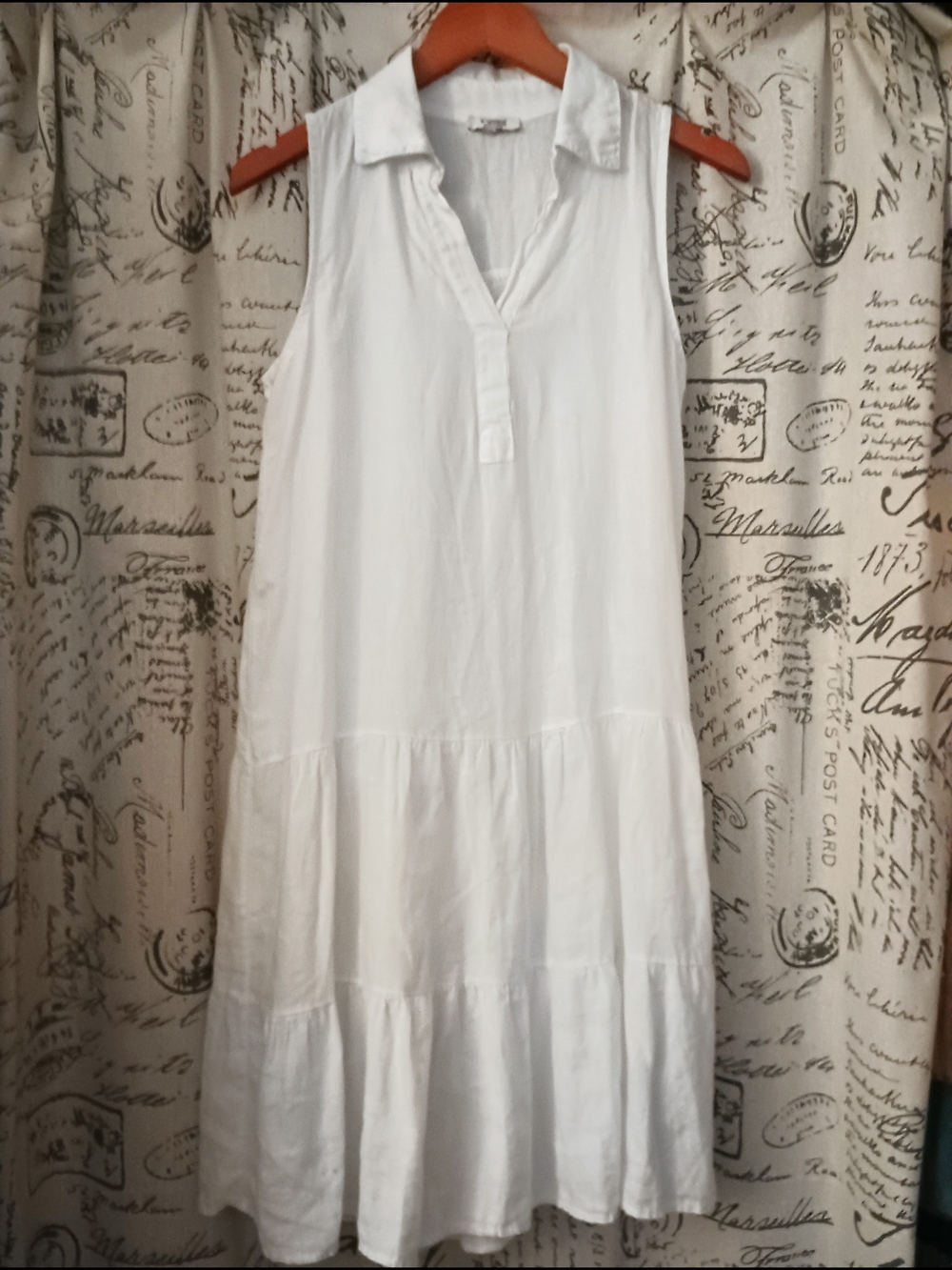 Sleeveless White Tiered Summer Dress